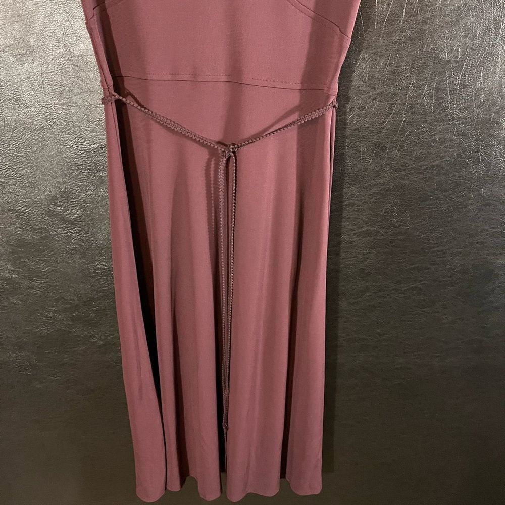 Ann Taylor Plum Color Belted Midi‎ Dress Size 4 - Picture 5 of 9